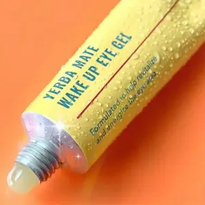 Yerba Mate Wake-Up Eye Gel with Caffeine & Hyaluronic Acid - Hydrating Under-Eye Gel for Puffiness & Dark Circles, Energizing Formula in Sleek Yellow & Red Tube, Undereye, Vibrant Packaging, Natural Ingredients, Eye Gel Cream