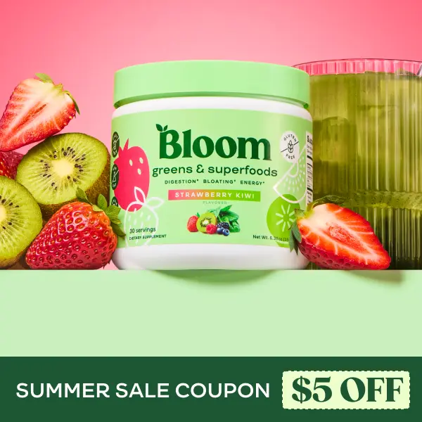 Bloom Nutrition Greens & Superfoods Powder (30 Servings) - Digestion, Gut Health, Bloating Relief, Spirulina & Chlorella with Probiotics & Antioxidants