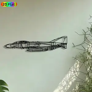 1pc Fighter Jet Silhouette Metal Wall Art, Military Aircraft Statue Mural, Decoration, Decorative Artwork, Craftsmanship, Metalwork, Perfect for Fathers Day, Graduation Decor, Man Cave Office Garage Decor, Ideal Gift for Aviation Enthusiasts