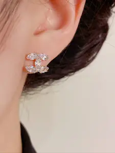 1pc/Women's Fashion Zircon Earrings, Stud Earring, Sparkling Rhinestone Jewelry, Elegant Daily Accessory, Perfect Gift for Her