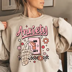 Anxiety on Sweatshirt, Mental Health Sweater, Skeleton Mental Health Sweatshirt
