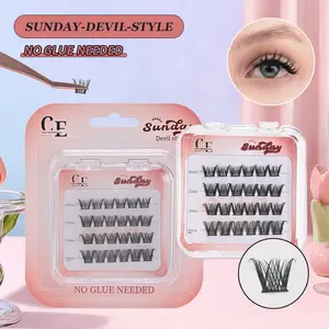 Buy 1 or 2 Get a Tweezer, Buy 3 get a Tweezer+Adhesive  Eyeliner Pen - 7 Days No Glue Needed Eyelashes Collection - No Glue Needed Lash Set - 7 Unique Styles for Natural to Glamorous Looks - Self Adhesive Lashes, travel friendly