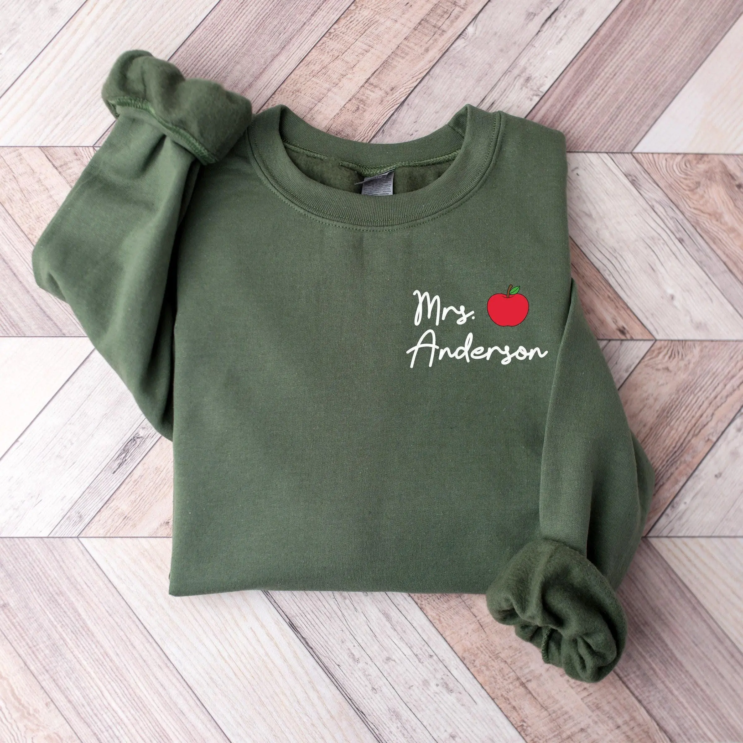 <Custom in Description> Custom Teacher Last Name Sweatshirt, Back To School, Teacher Mrs Sweatshirt, Personalize Teacher Sweatshirt, Teacher Appreciation, Gift for Teacher