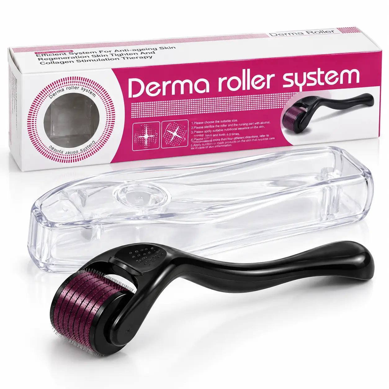 540 Needle Derma Roller for Scalp & Beard, 0.25mm Micro Needle Roller with Storage Case, Hair & Beard Care Tool  0.25mm Derma Roller for Hair & Beard Care, 540 Micro Needles Scalp Roller, Ergonomic Grooming Tool with Protective Case,sohochic