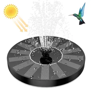 Solar Bird Bath Fountain Pump with 6 Nozzles, Floating Solar Powered Water, Outdoor Freestanding DIY Submersible for Pond Pool Patio Garden Fish Tank