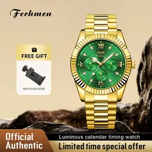 Lushika Luxury Men's Quartz Watch, High-End Original Movement, Shiny Diamond Digital Dial, Waterproof Luminous Design, Perfect for Party Daily & Business Wear, Limited Time Special Offer