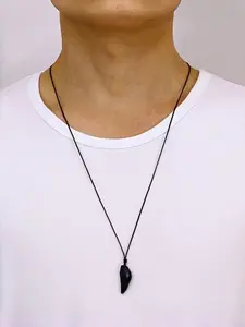 Men's Adjustable Wax Cord Necklace, Fashionable Wolf Tooth Pendant, Multicolor Design, Perfect Gift for Son Dad Father's Day