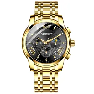 LOUIEJUELEN Elegance Men's Watch Swiss Precision 40mm Alloy Case Sapphire Crystal Stainless Steel Water-Resistant Shockproof Luminous Dial for Business Social Events