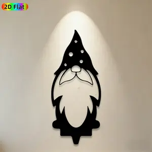 1pc Gnome Metal Wall Art, Whimsical Gnome Statue Mural, Ideal Gift for Christmas, New Year, Gnome Decor Enthusiasts, Rust-Resistant Metal Wall Decor Wall Sculptures, Perfect for Home Wall & Garden Fence, Magical Outdoor & Indoor Decor