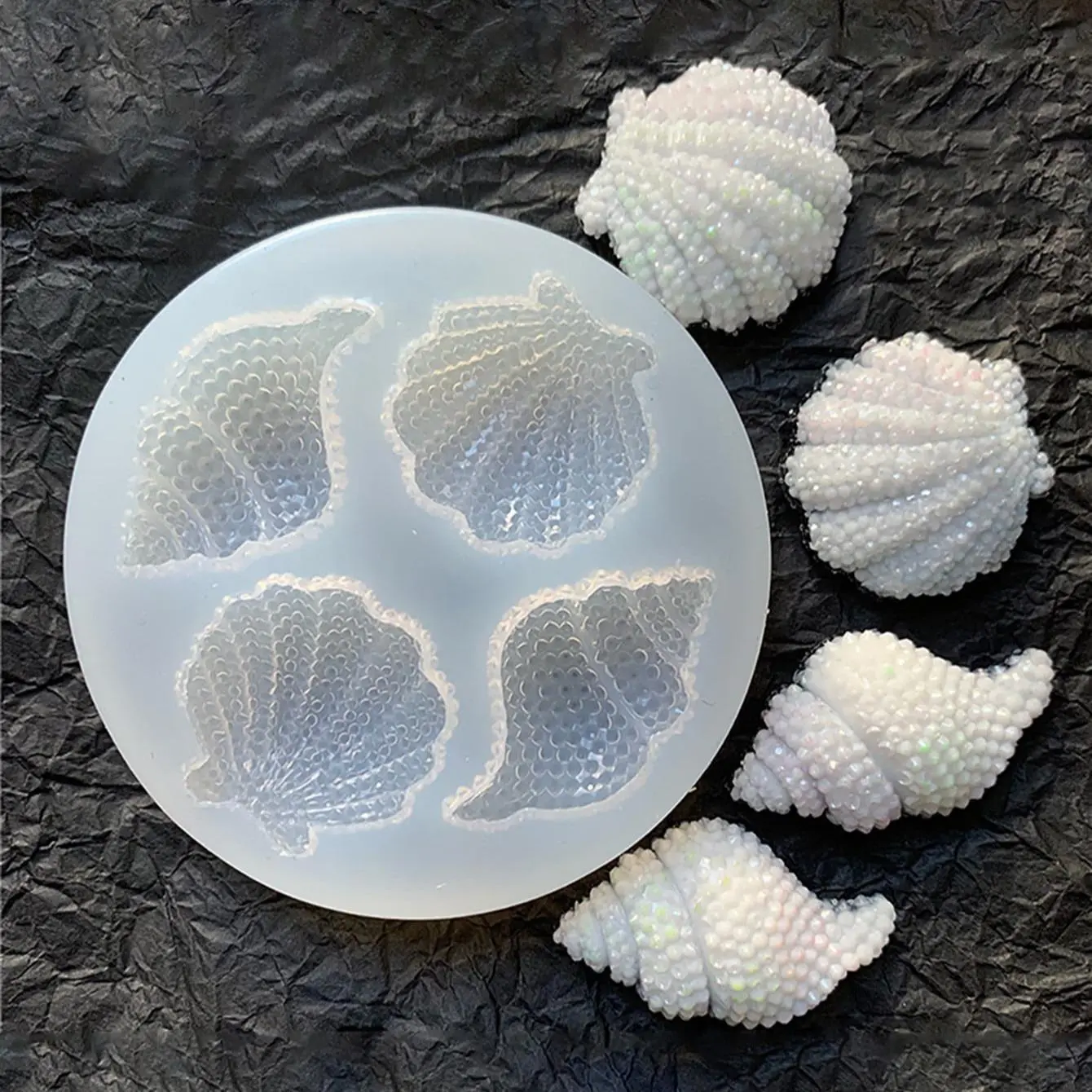Shell Design Silicone Mold, 1 Count Diy Candle Making Mold, Phone Case Decoration Material Mold