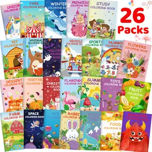 26pcs Coloring Books For Kids Ages, 4-8, 8-12 Birthday Party Favors Gifts Goodie Bags Stuffer Fillers, School Classroom Activity Books Halloween Christmas Gift Includes Dinosaur Animal More Designs