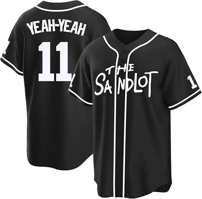 The Sandlot Baseball Jersey Shirt, Benny 'The Jet' Rodriguez #11 Michael Squints Palledorous Alan Yeah-Yeah 90s Classic Baseball Black Jersey Short Sleeve For Men and Women