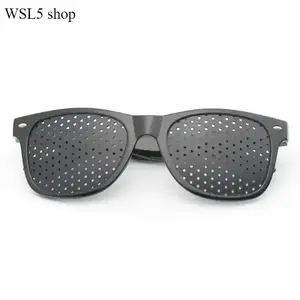Pinhole Glasses for Eye Exercise & Vision Training – Lightweight Black Frame, Reduce Eye Strain, Improve Focus, Comfortable Portable Glasses for Reading, Screen Time, Work, Study & Gaming