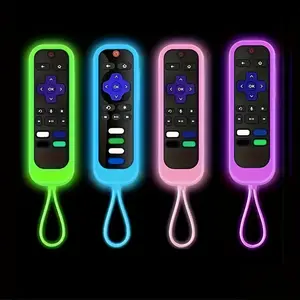 Roku TV Remote Control Cover, Fits Roku Express 4K+, Hisense and Onn Models, Glow-in-the-Dark Silicone Protective Sleeve, Easy to Clean, Silicone Material