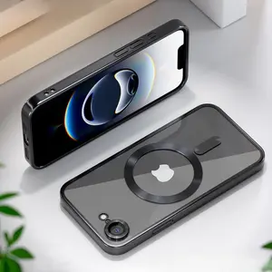 Magnetic for iPhone 7 8Plus 17e 16e Case Compatible with MagSafe [Never Yellowing] [Military Grade Drop Protection] Full Camera Lens Protector Plating Soft Clear Phone Case