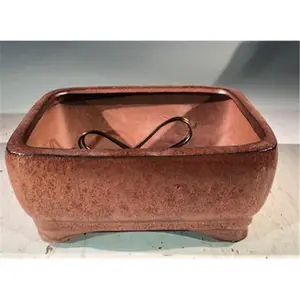 Ceramic Bonsai Pot - Professional Series, Aztec Orange - Rectangle