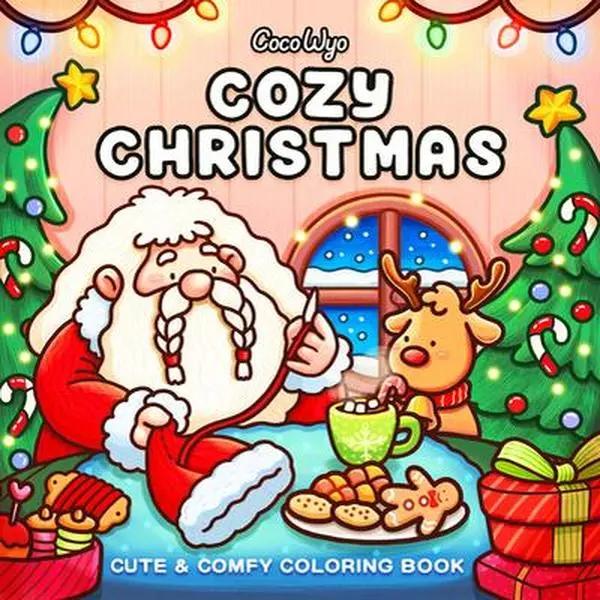 Coloring Book for Adults and Kids by Coco Wyo, Cozy Christmas English Paperback with High-Resolution Illustrations, Ideal for White Elephant Gifts & Coloring Book Lovers