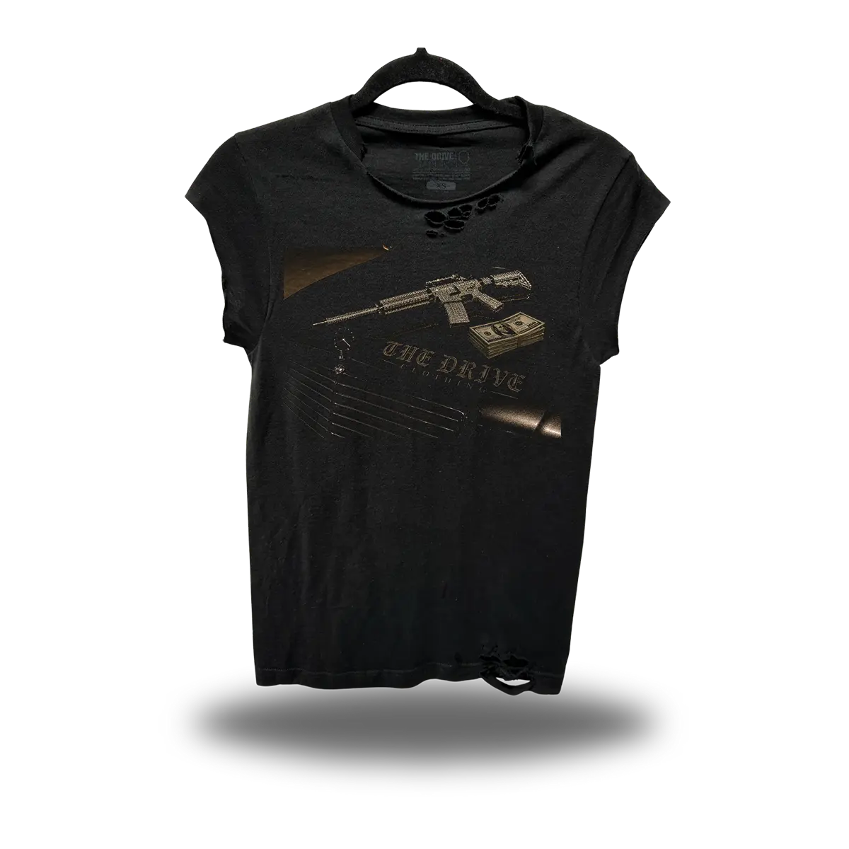 THE ESSENTIALS ROAD RASH MUSCLE BLACK TEE