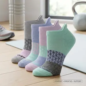 Women's Cushioned No Show Tab Socks - Absolute Active Invisible Low Cut Socks for Running Sports Casual Wear, 4-Pairs Pack, Breathable Comfortable Lightweight Everyday Essential