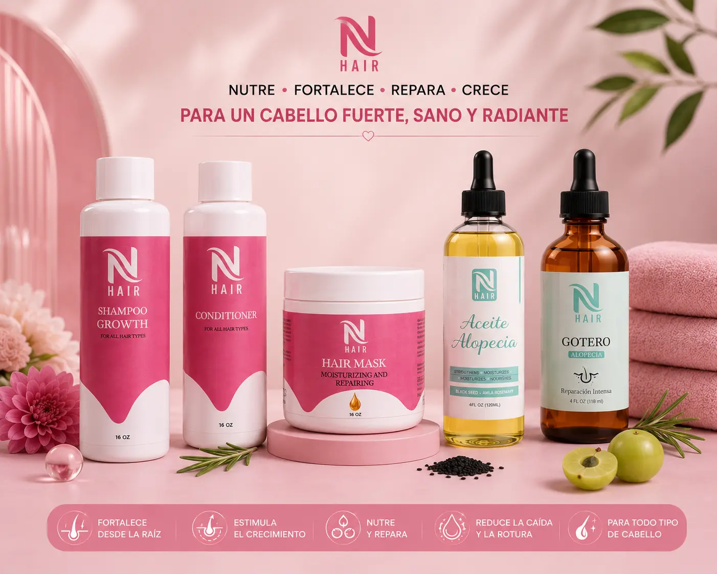 NhAir Intensive Therapy Haircare Set with Nutritive Shampoo & Deep Conditioner, Hydrating Treatment for Hair Repair and Scalp Health, Moisturizer