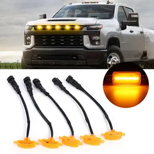 5Pcs/set amber shell 12LED Front Grille Light universal fit for Toyota tacoma Chevrolet Silverado 1500 Dodge Ram 1500 2500 3500