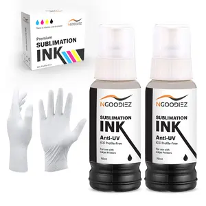 NGOODIEZ Sublimation Ink - Refill Bottles for All Epson EcoTank, Supertank & Inkjet Sublimation Printers - Autofill Syringe-Free, ICC-Free, Anti-UV and Fade Resistance 2x70 ml (1 B, 1B)