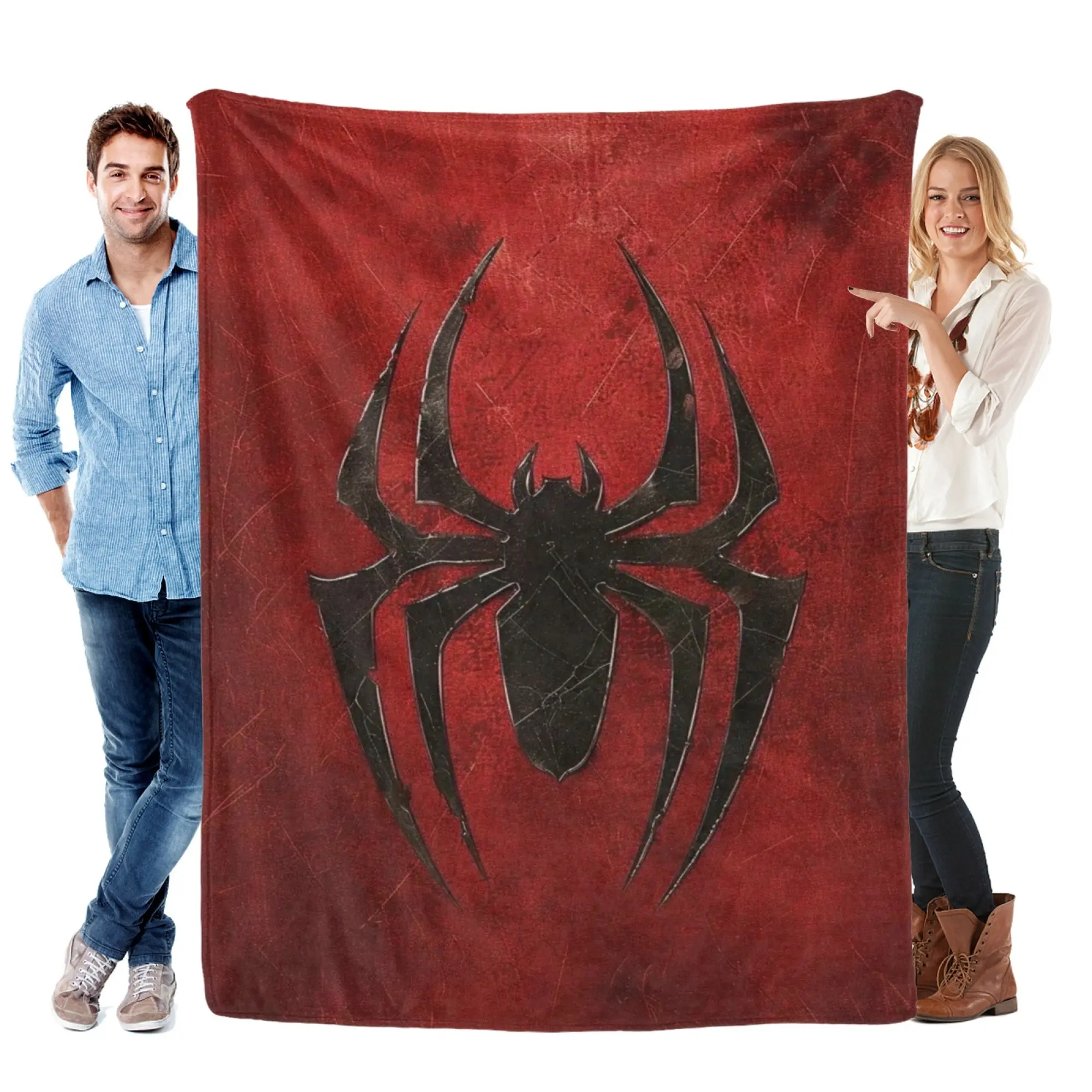 [SummerVibes] MARVEL CLASSIC Spider-Man Soft Flannel Blanket, Vintage Spider 2D Print for Home, Bedroom Decor & Fans Gift
