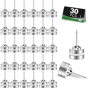 30-Pack Magnetic Pushpins, Magnetic Clips, Thumb Tacks for Cork Boards, Walls, Bulletin Boards, Photo Walls