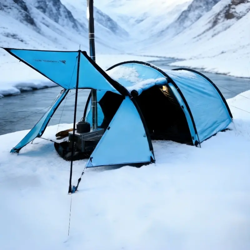 Dandelion Shell Hot Tent with Stove Jack and Inner Tent Camping Winter 4 Season Tent 1-2 Person Backpacking for Camping Hiking Hunting Fishing Waterproof Windproof Lightweight 153 x 67 x 43 (inches)