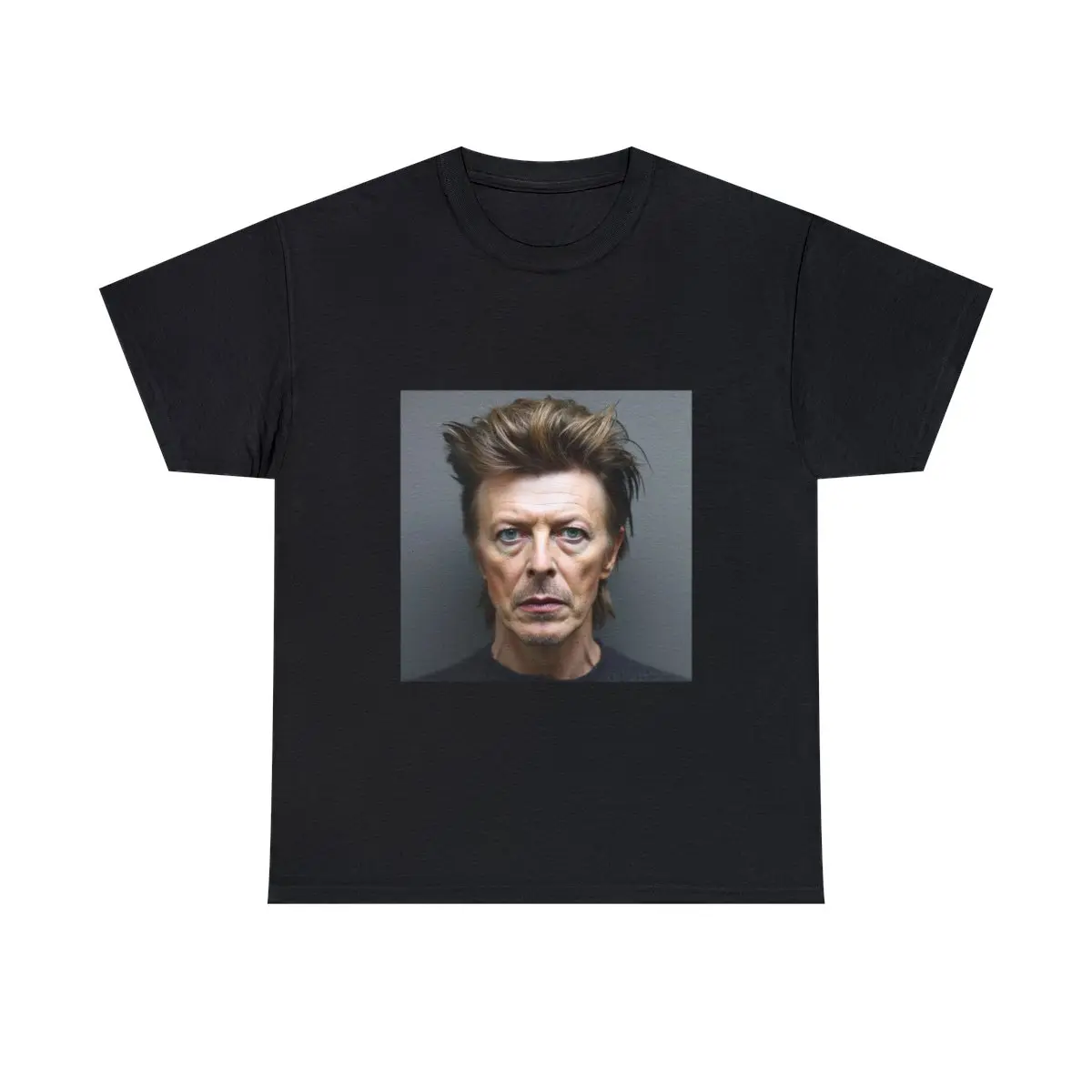 David Bowie T-Shirt. Bowie mugshot Music T-shirt. Graphic Tee. Gift idea. Gift for him. Gift for her. Cotton Soft Tee