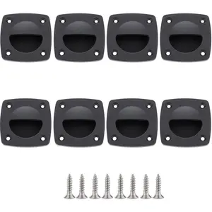 Nylon Square Flush Pull Handle Black, Suitable for Marine Boat Yacht Cabin Accessories