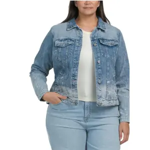 RISEN Plus Relaxed Fit Washed Denim Jacket Size 2X