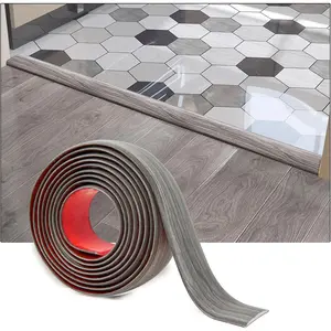 Self Adhesive Vinyl Floor Transition Strip, Laminate Floor Strip Floor Flat Divider Strip for Joining Floor Gaps,Carpet Threshold, Floor Tiles（4 FT, 1.57in, Gray）