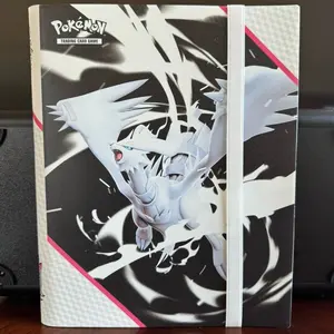 Pokémon Trading Card Game White Flare Binder Featuring Dynamic Charcoal Design and Bold Pink Accents