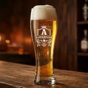 Custom Photo Engraved Beer Glass – Personalized Laser Etched Pilsner Glass Gift for Any Occasion