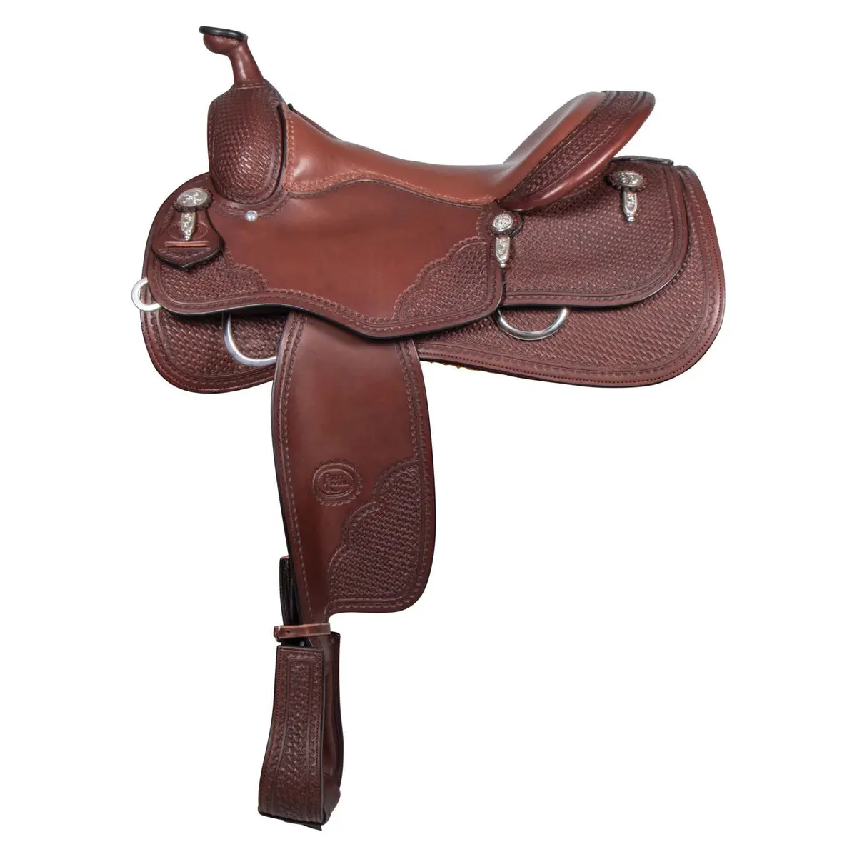 Billy Royal Westcoast Reiner Flap Pro Western Flap Saddle - Unisex Horseback Riding Training Gear, Modern Tree, Fine Leather, Basket Weave, Pre-Turned Fenders, 41133 150 chc, 29" L x 16" W, Fits Modern Conformations (Sports & Outdoor)