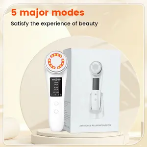 M80B Multifunctional Skincare Device, EMS, Vibration, 3 Color LED Lights (Red, Green, Blue), Heated Massage, 3 Intensity Levels, 5 Modes for Deep Cleansing, Skin Nourishment, Firming, and Eye Care