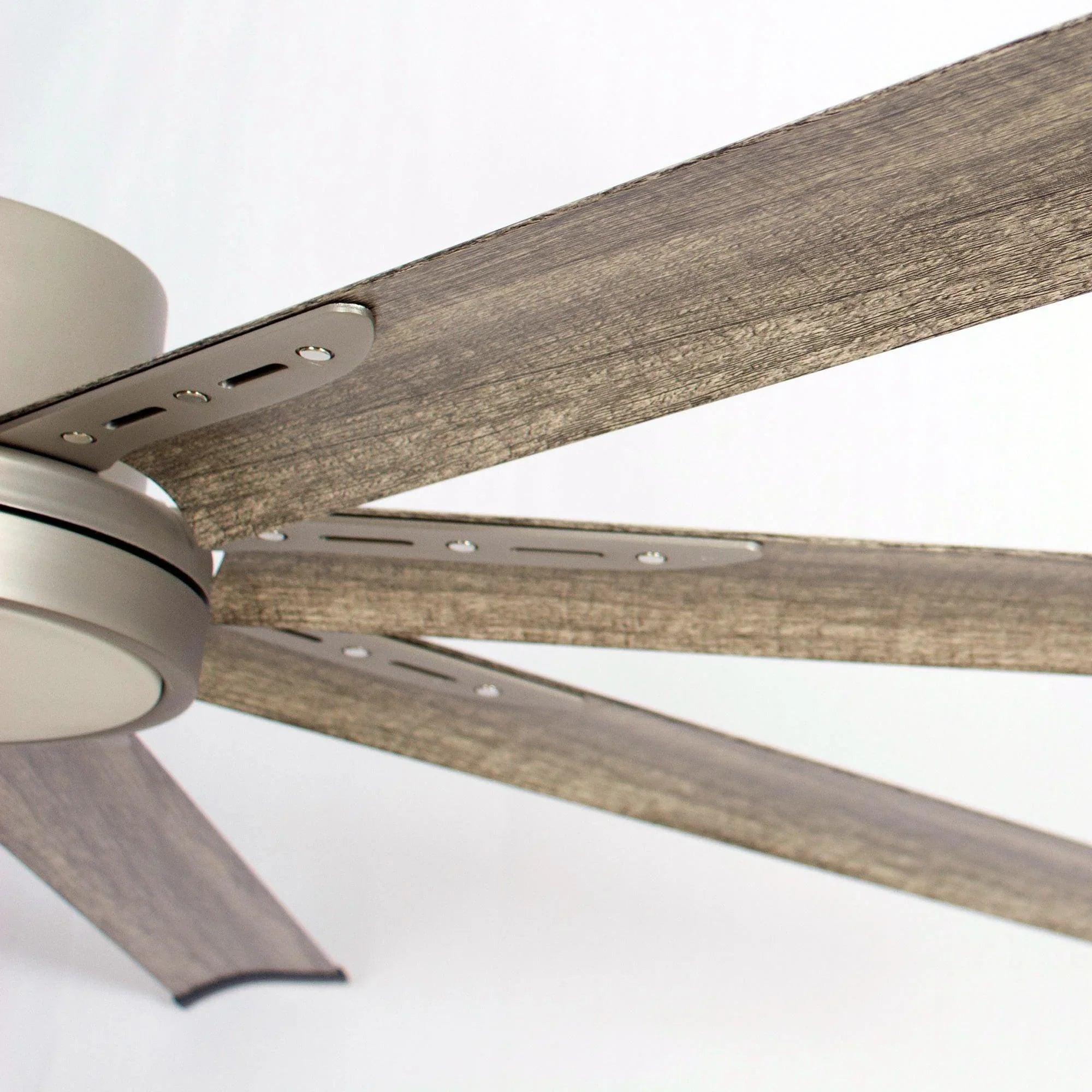 72" Bankston Nickel Ceiling Fan with Integrated LED Light & Remote Control