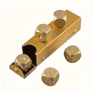 Aluminum Alloy Metal Dices Set, 5 Counts/set Reusable Poker Party Dice, Poker Games Dices Set, Party Game Supplies