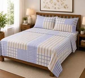 Premium Cotton Blend - Classic Checked Bed Sheet Set