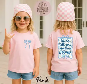 Youth & Todder Love like Jesus 2-Side T-Shirt, Christian Youth Shirt, Faith Shirt, Jesus Coquette Bows Toddler Shirt, Bible Verse Shirt