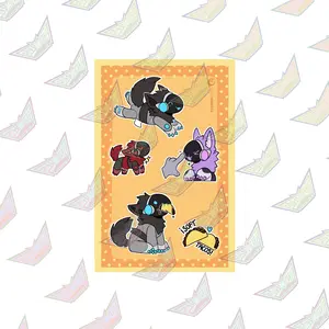 Protogen "Protobean Taco Time!" – Glossy Sticker Sheet