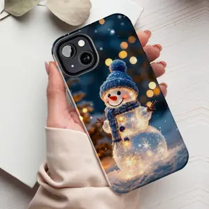Snowman Phone Case, Winter Cozy Season Phone Cover, Christmas Phone Case, Gift for Sister, Friend, Him/ Her, Birthday - iP Xr, 11, 12, 13, 14, 15, 16, 17, S21, 22, 23, 24, 25 - Tough Case, MagSafe Case, Phone Case