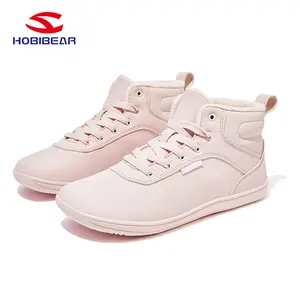 HOBIBEAR Hight Top Winter Barefoot Shoes Men And Womens Wide Toe Box Warm Faux Fur Lined Ankle Sneakers winter  boots