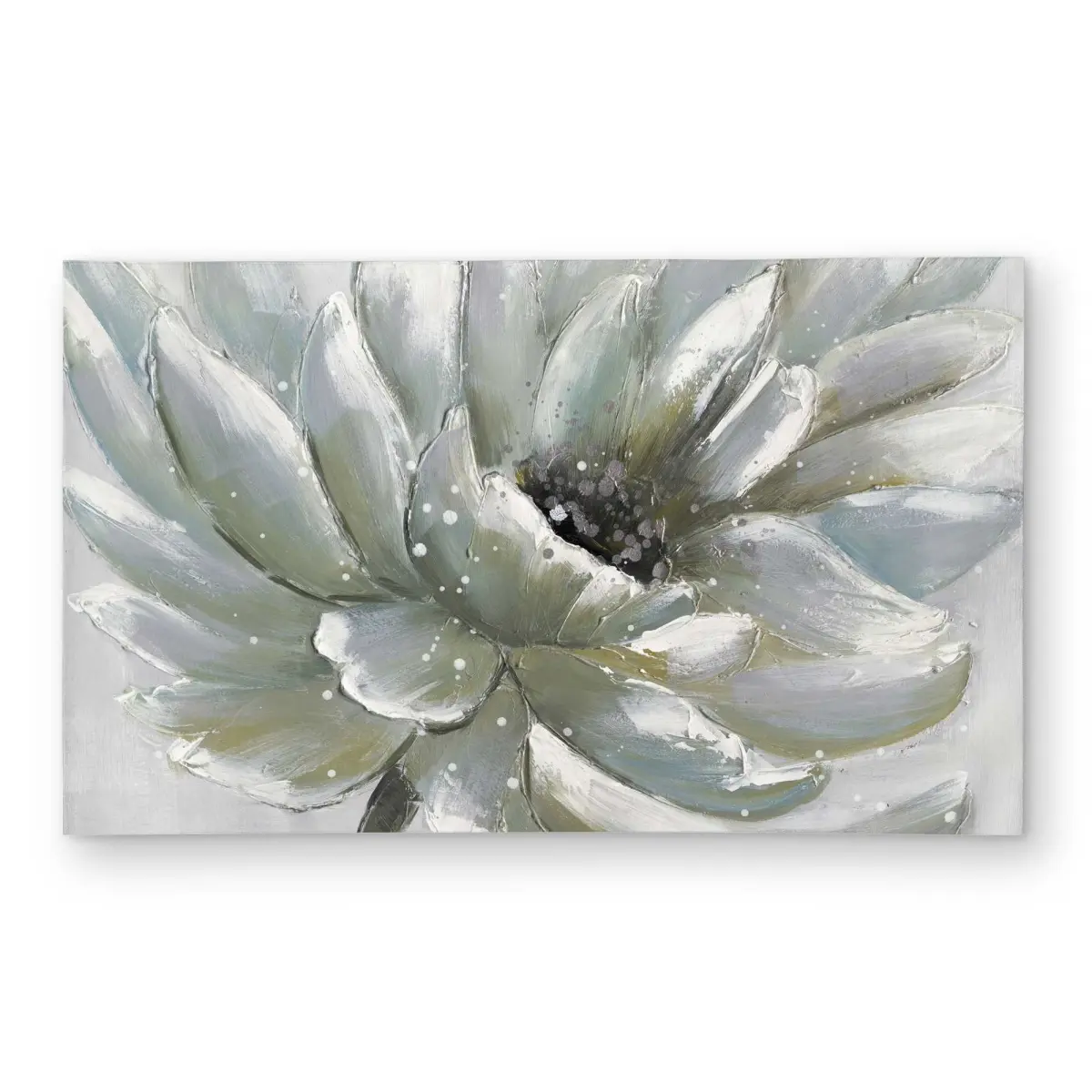 212 MAIN Printed Chenille Polyester Botanical Area Rug, 3x5 ft Rectangular White Chrysanthemum Design, Weatherproof Indoor/Outdoor Use, Suitable for Office Spaces, Botanical Area Rugs