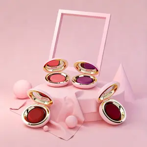 4 Color Cream Blush Palette, Shades, with 2 Blending Sponges, Natural Cheek Makeup, Cosmetic Product, Easy Blendable & Buildable, Cosmetics Products