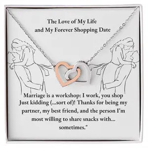 Interlocking Hearts Necklace  funny  doodle romantic