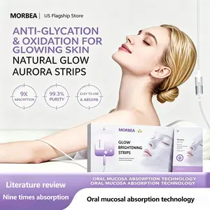 Sublingual Glutathione Brightening Oral Dissolve Strips, Patent Film, Anti-Sugar Antioxidant Complex, Fade Sun Spots, Boost Skin Radiance, 30-Day Full Body Whitening Beauty Supplement