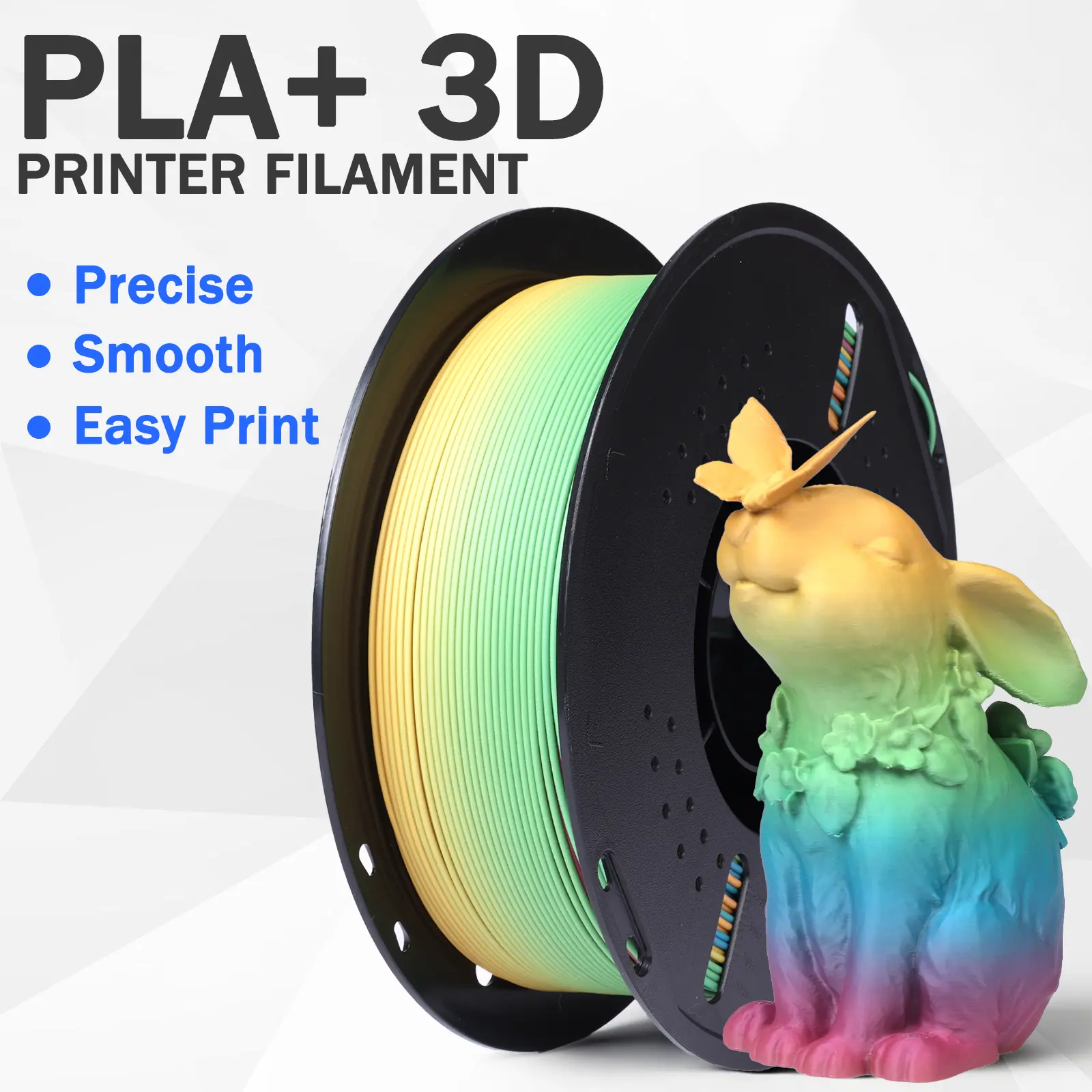 1kg Matte Rainbow 4-Color PLA (Yellow/Green/Blue/Purple)