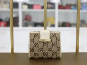 Pre-owned GUCCI GG CANVAS Small Leather Goods GUCCI WALLET CARD HOLDER